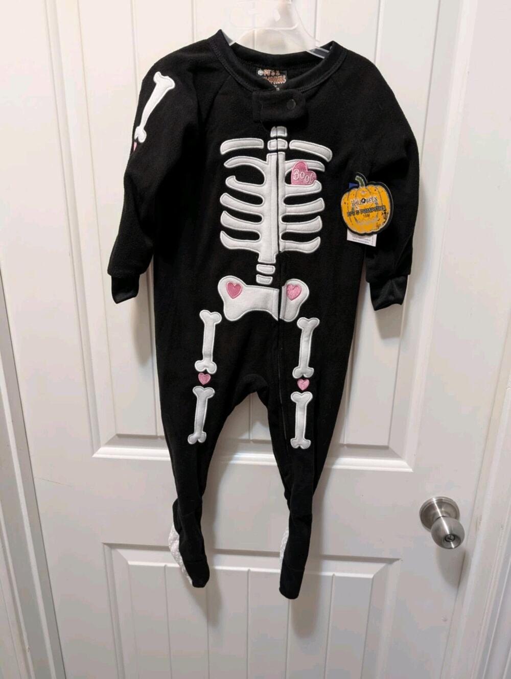 PJ & Pumpkins Halloween Skeleton Costume Toddler One-Piece Hearts Girls Size 18M